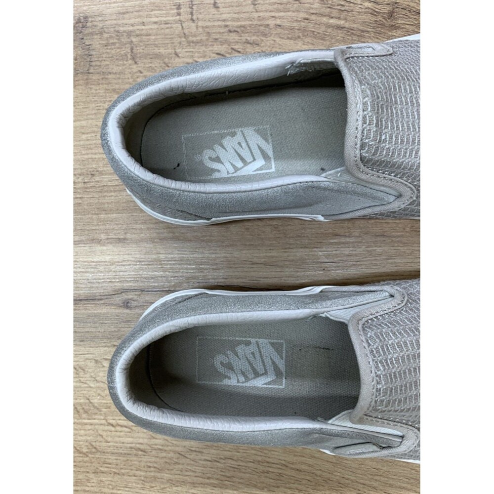 VANS Classic Slip-On (Woven Check) Skate Shoe Size Men's 7.0 Women's 8.5 White - Picture 11 of 12
